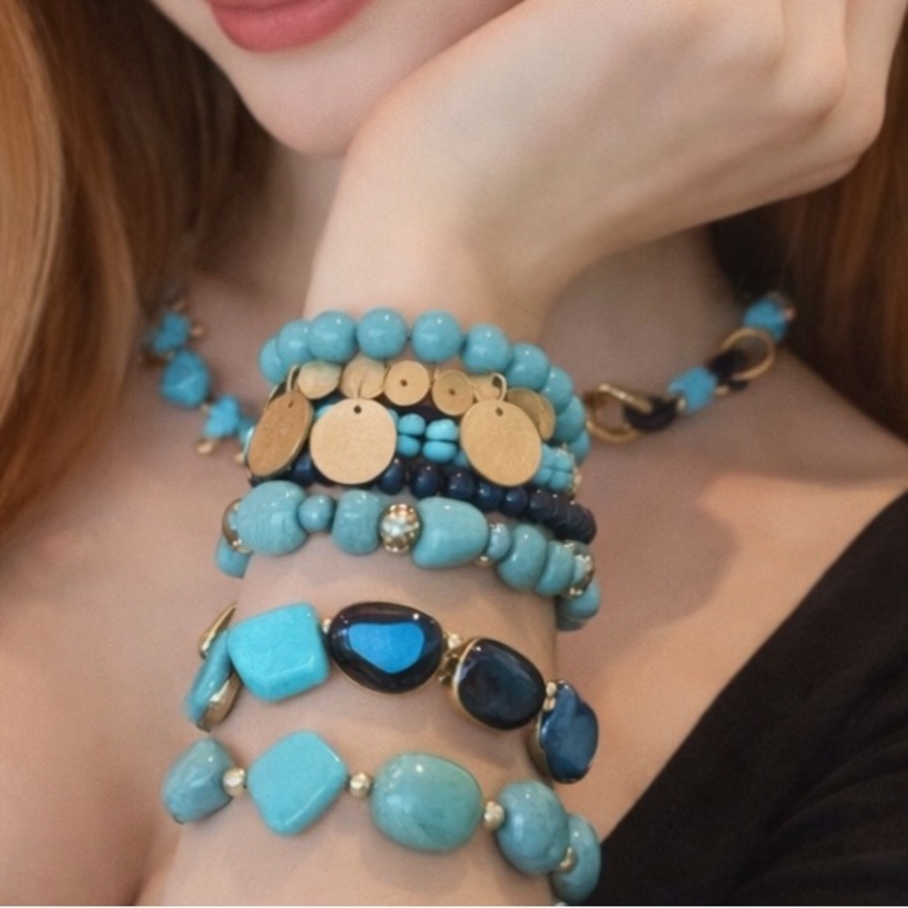 Chico’s Turquoise Stackable Bracelet Set – Coastal Cowgirl Energy 🌊✨